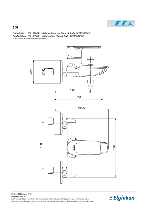 ECA LİA BANYO BATARYASI - 2