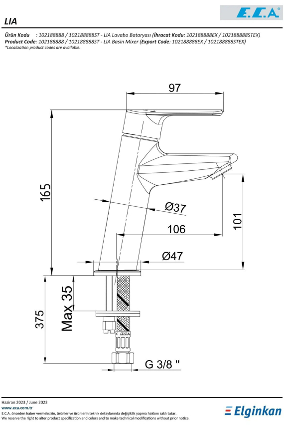 ECA LİA LAVABO BATARYASI - 2